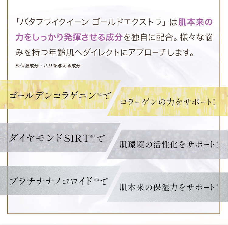 肌本来の力をしっかり発揮させる成分を独自に配合